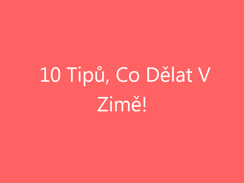 10 Tipů, Co Dělat V Zimě!